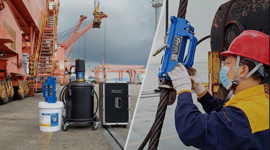 珠海港碼頭鋼絲繩去污潤滑，使用優(yōu)潤鋼絲繩潤滑脂，VMAXX鋼絲繩潤滑系統(tǒng)安裝調(diào)試_優(yōu)潤特種潤滑劑